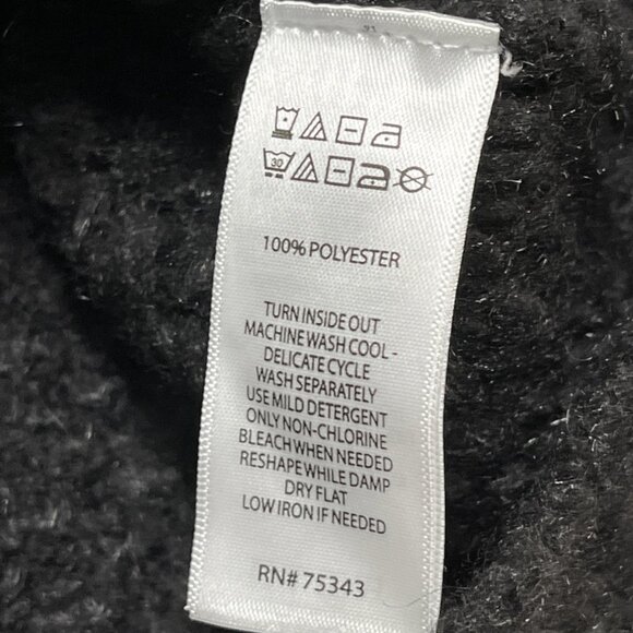 Tahari Sweater Blazer Womens M Black Fuzzy Knit Sliver Buttons Classic Capsule - Picture 6 of 8